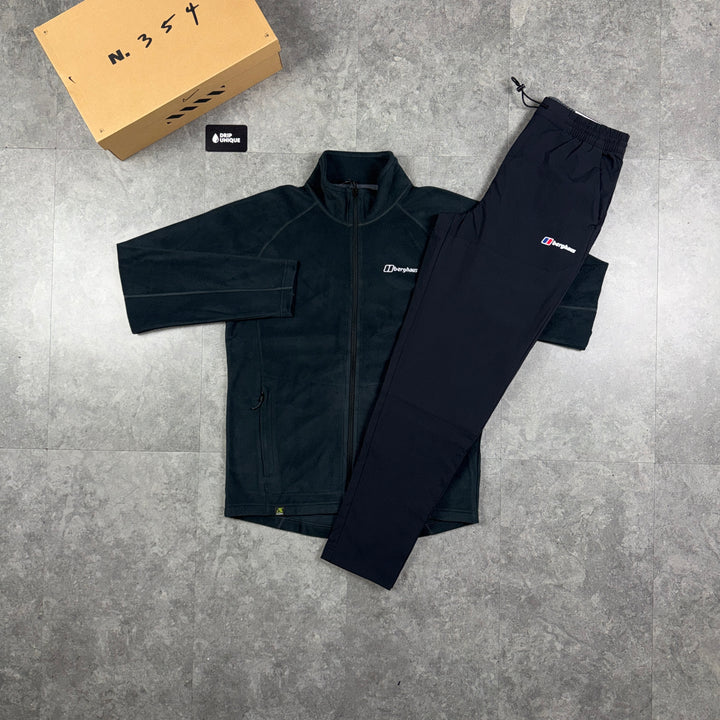 Berghaus Arnside Fleece Full Zip Black & Black Theran Plus Pants Set, berghaus fleece set, dripuniqueuk