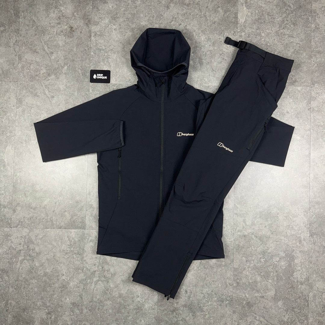 Berghaus Skelbo Jacket Black & Black Skelbo Plus Pants Set, dripuniqueuk