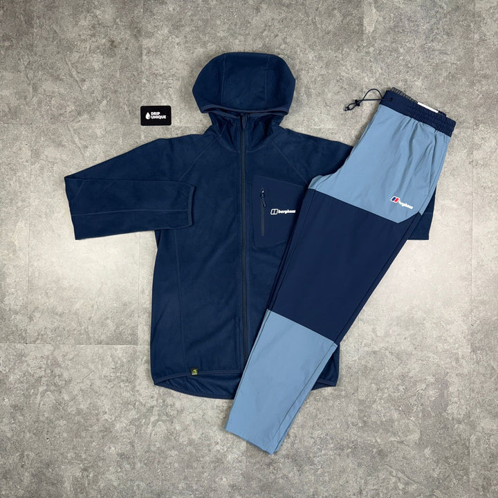 Berghaus Tathwell Fleece Hooded Jacket Navy & Navy Theran Plus Pants Set, Berghaus Tracksuit, dripuniqueuk