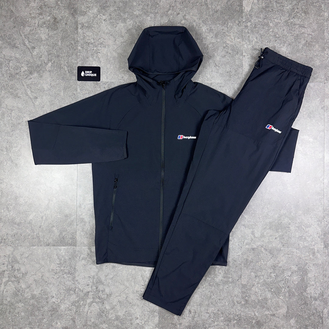 Berghaus Theran Jacket Black & Black Theran Plus Pants Set, Berghaus Tracksuit, dripuniqueuk