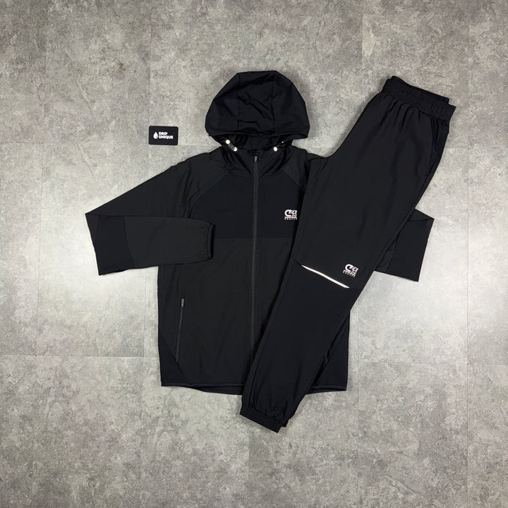 Cruyff Agate Windrunner Jacket Black & Black Agate Pants Set, cruyff set, dripuniqueuk