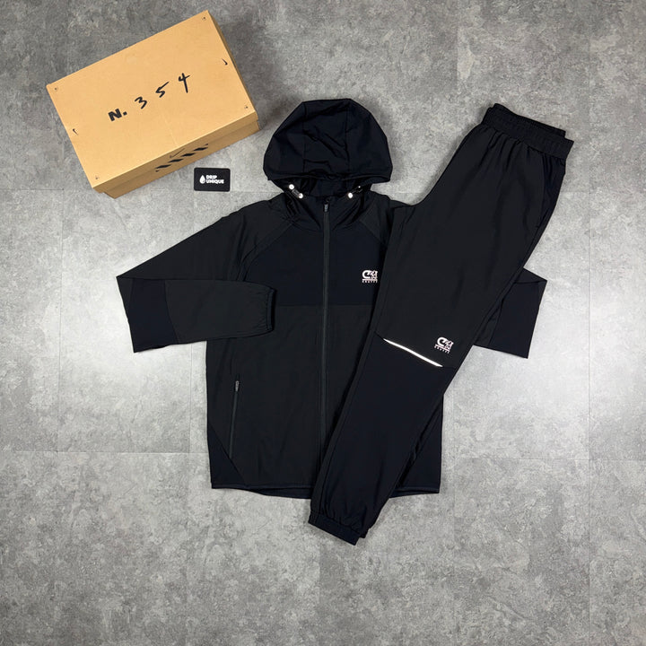 Cruyff Agate Windrunner Jacket Black & Black Agate Pants Set, cruyff windrunner set, dripuniqueuk