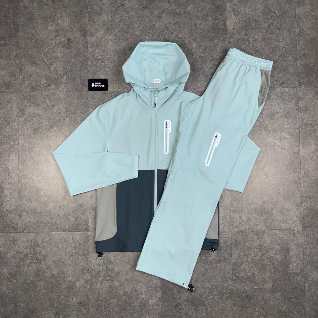 Cruyff Magnitude Windrunner Jacket Sky Blue & Blue Magnitude Pants Set, cruyff set, dripuniqueuk