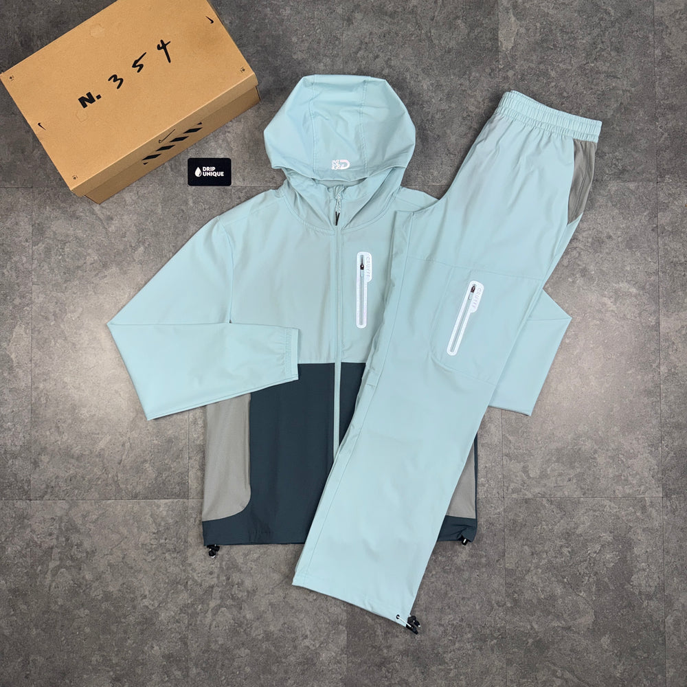 Cruyff Magnitude Windrunner Jacket Sky Blue & Blue Magnitude Pants Set, cruyff tracksuit, dripuniqueuk