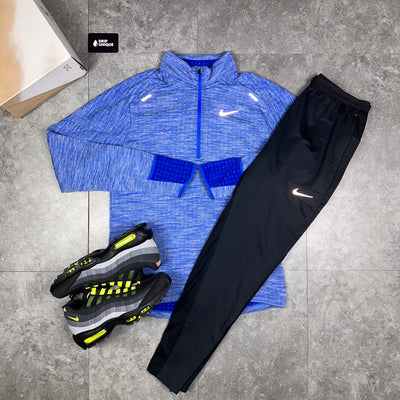 Men s Nike Therma Sphere 3.0 1 4 Zip Blue Black Phenom Pants Set