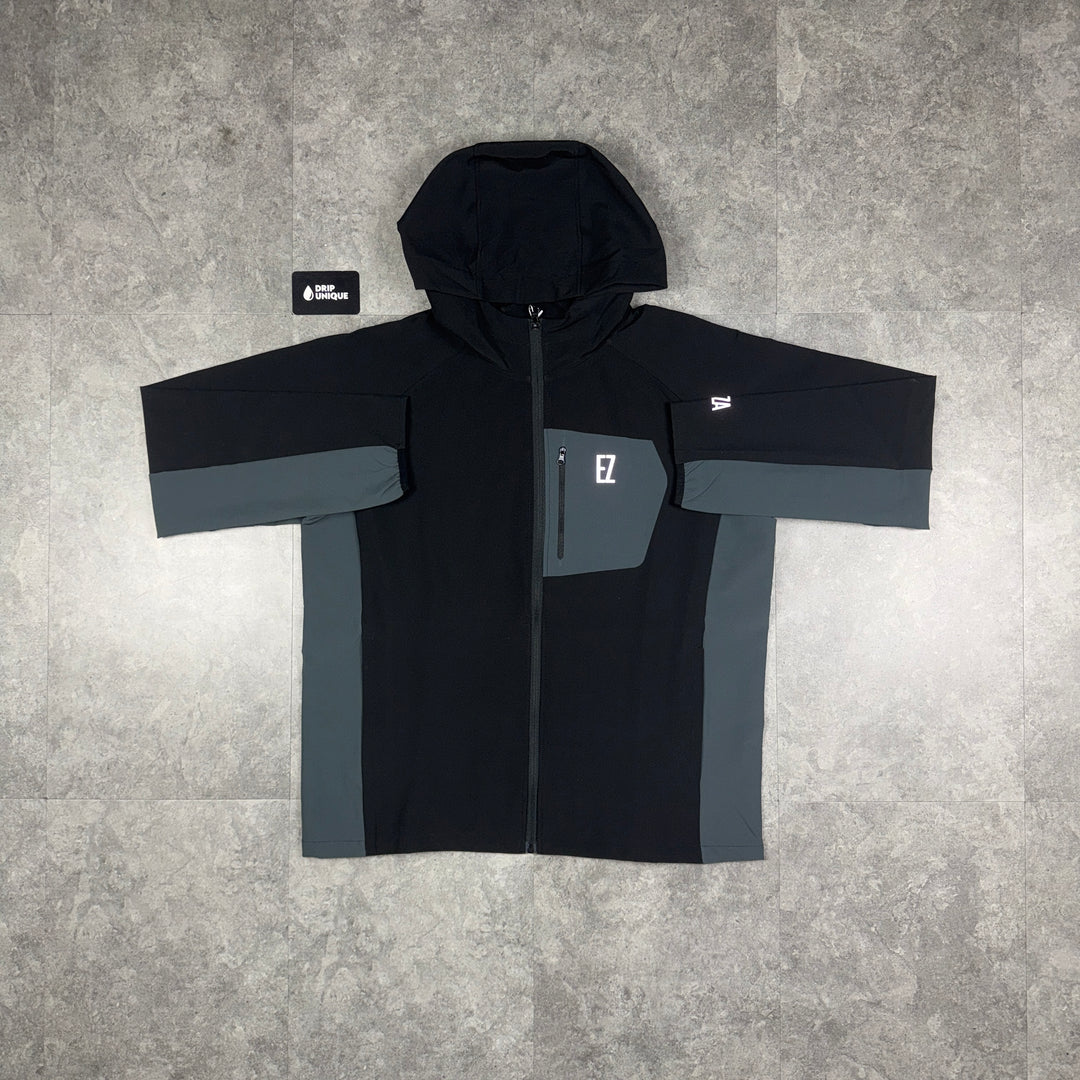 Erza Active Glide Windrunner Jacket Black, dripuniqueuk