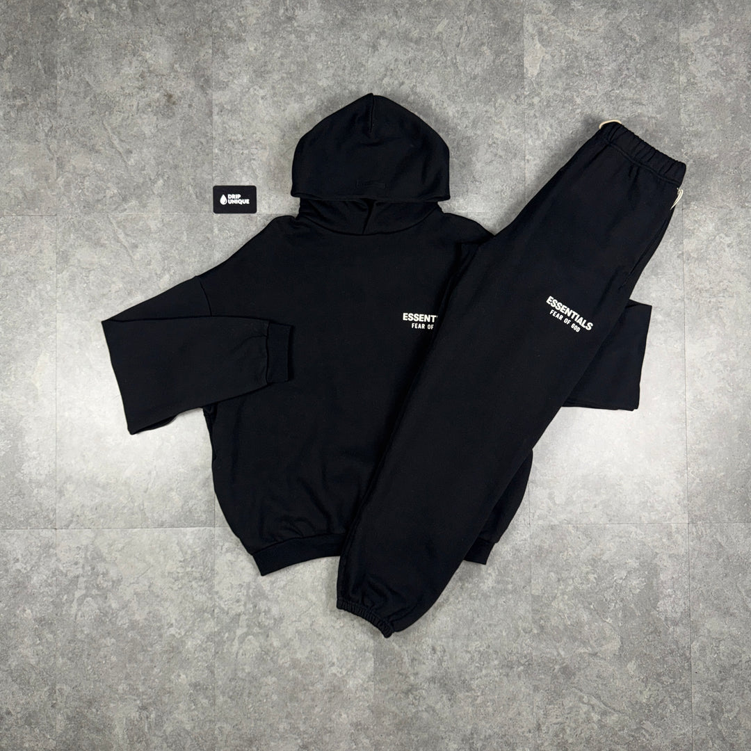 Essentials FW24 Tracksuit Jet Black, essentials set, dripuniqueuk