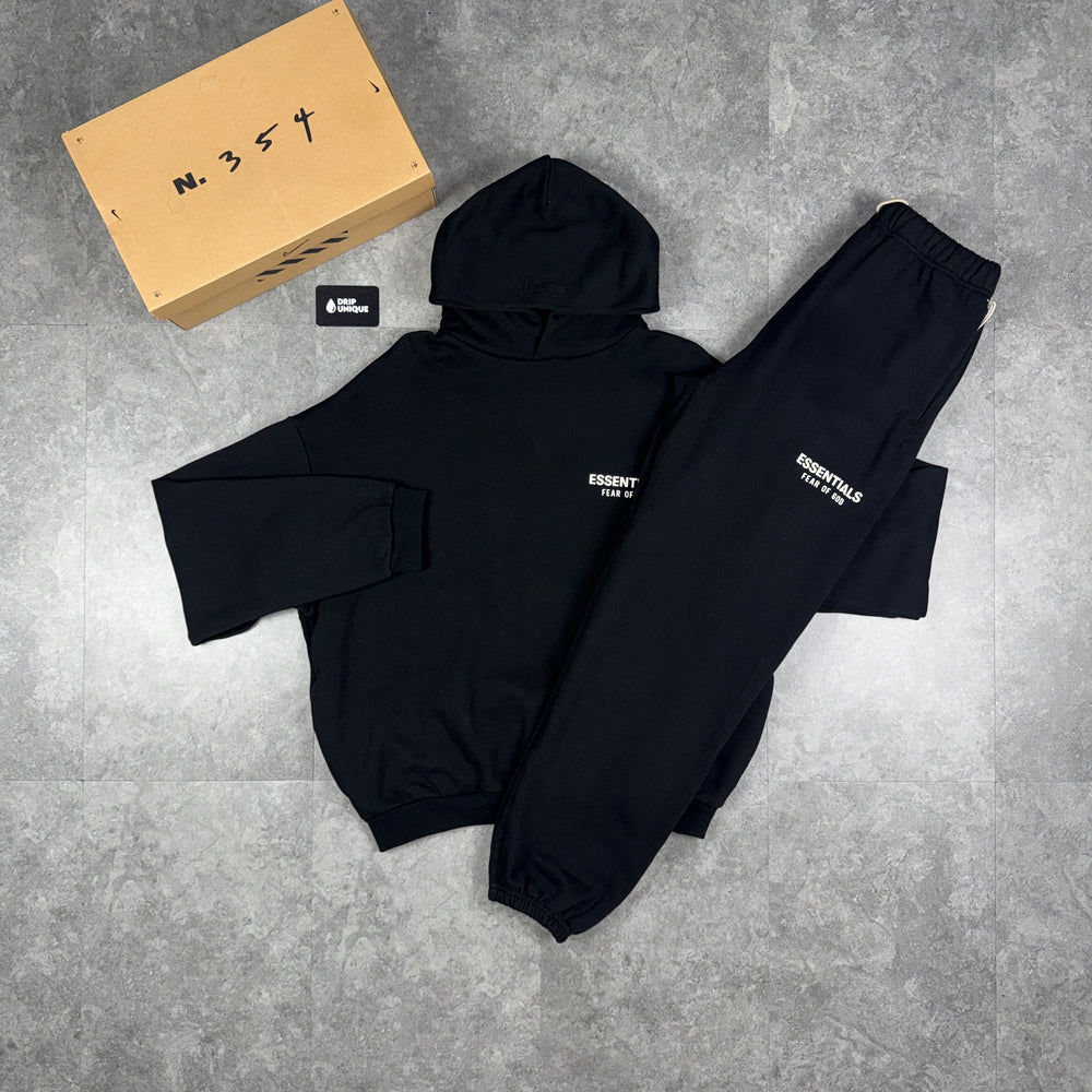Essentials FW24 Tracksuit Jet Black, essentials tracksuit, dripuniqueuk
