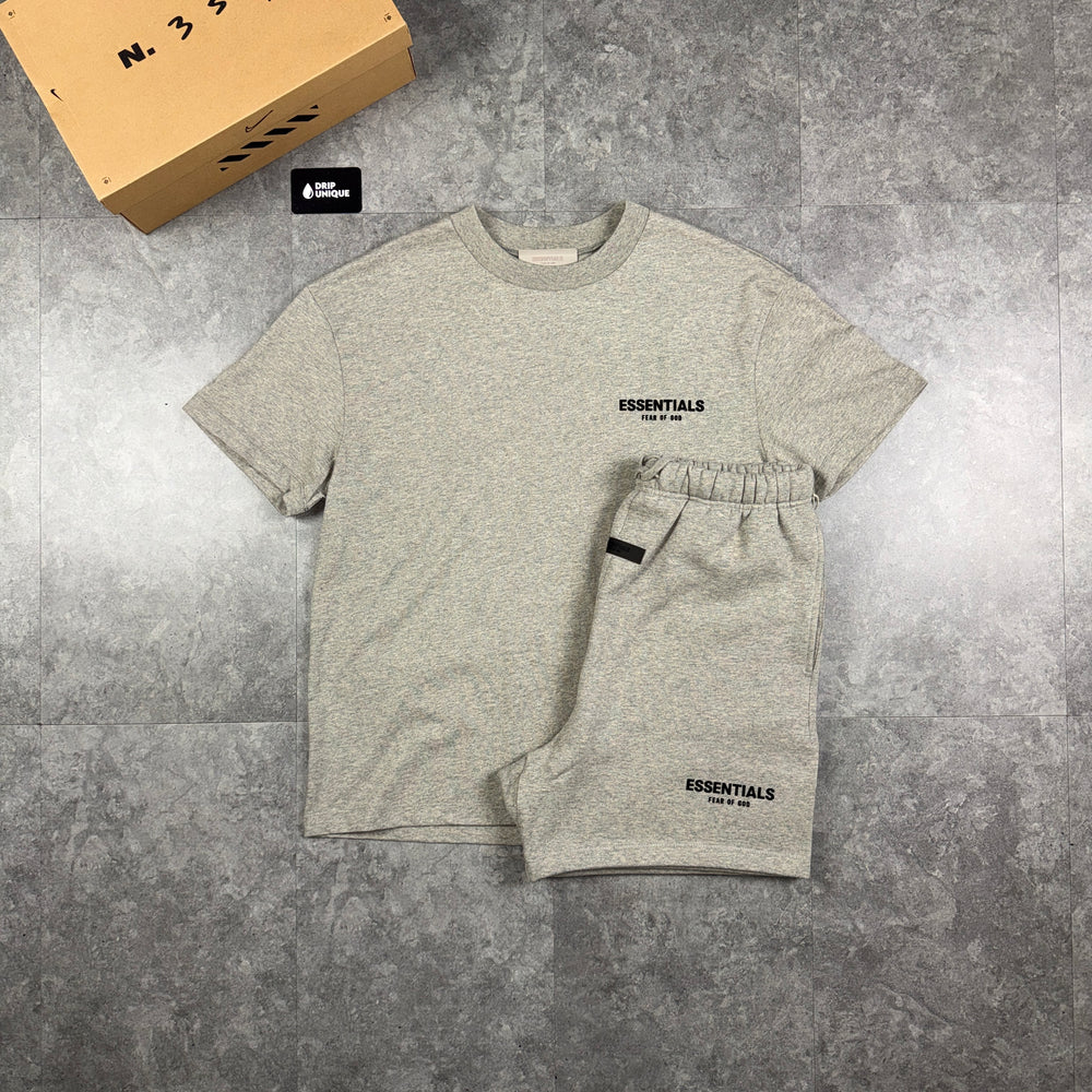 Essentials SS22 T-Shirt Dark Oat & Dark Oat Shorts Set, essentials set, dripuniqueuk