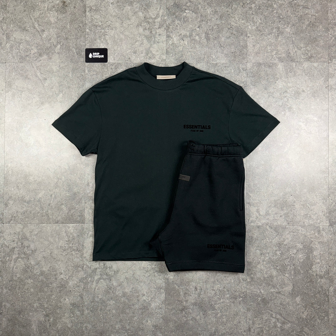 Essentials SS22 T-Shirt Limo & Limo Shorts Set, essentials set, dripuniqueuk