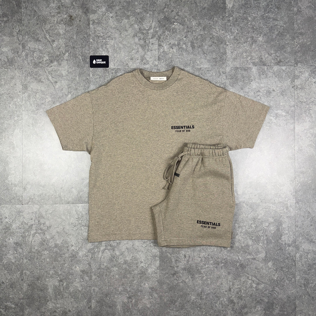 Essentials SS25 T-Shirt Heather & Heather Shorts Set, essentials set, dripuniqueuk
