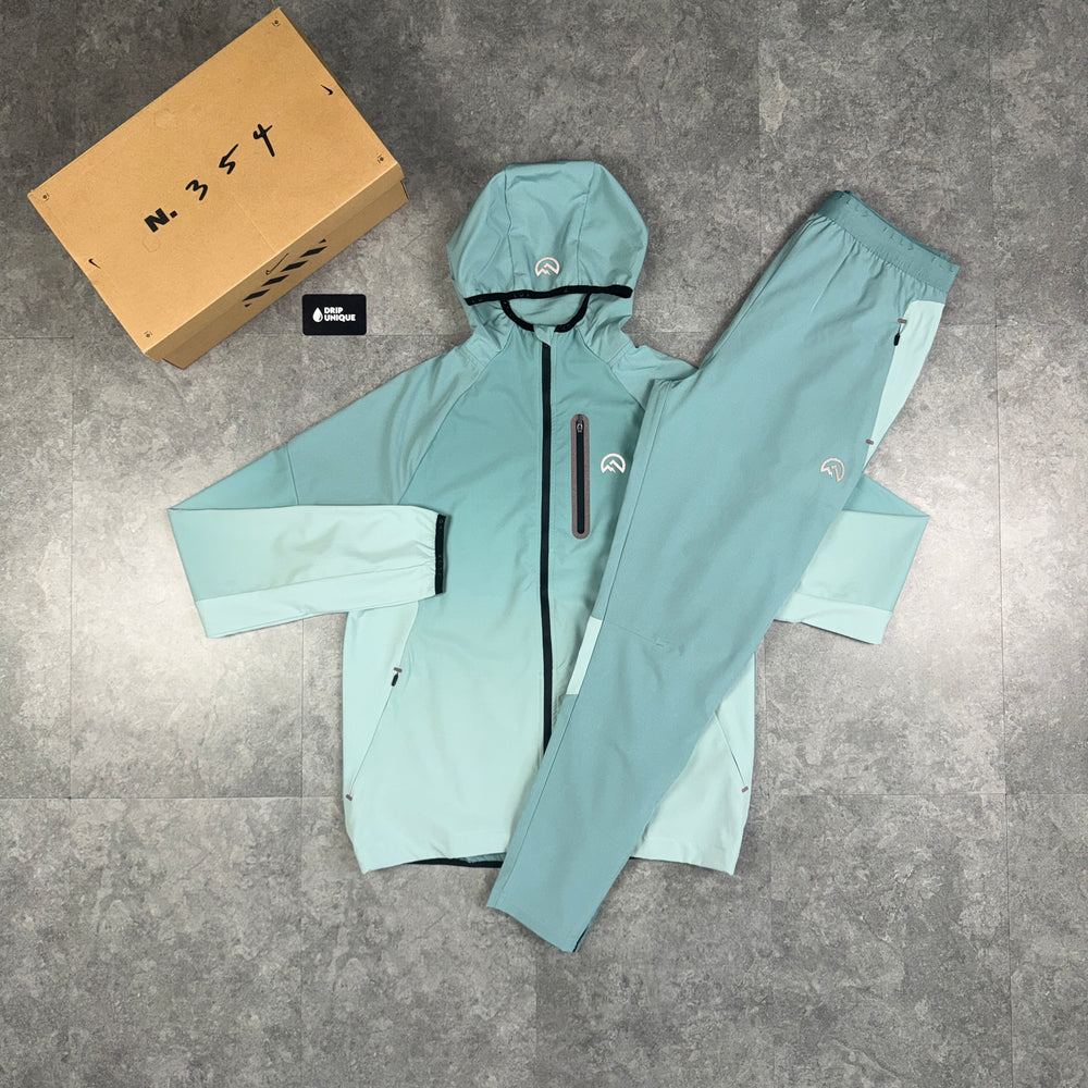 Flux Gradient Windrunner Jacket Sage Green & Green Gradient Pants Set, flux gradient set, dripuniqueuk