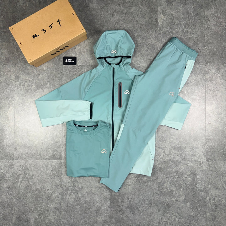 Flux Gradient Windrunner Sage Green & Gradient Pants Bundle, flux gradient bundle, 3 piece, dripuniqueuk