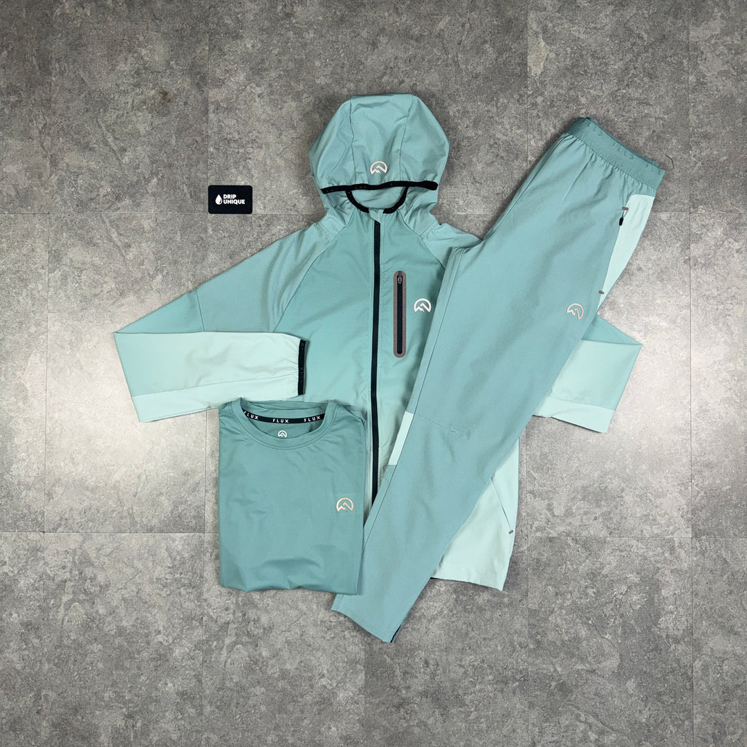 Flux Gradient Windrunner Sage Green & Gradient Pants Bundle, flux set, dripuniqueuk