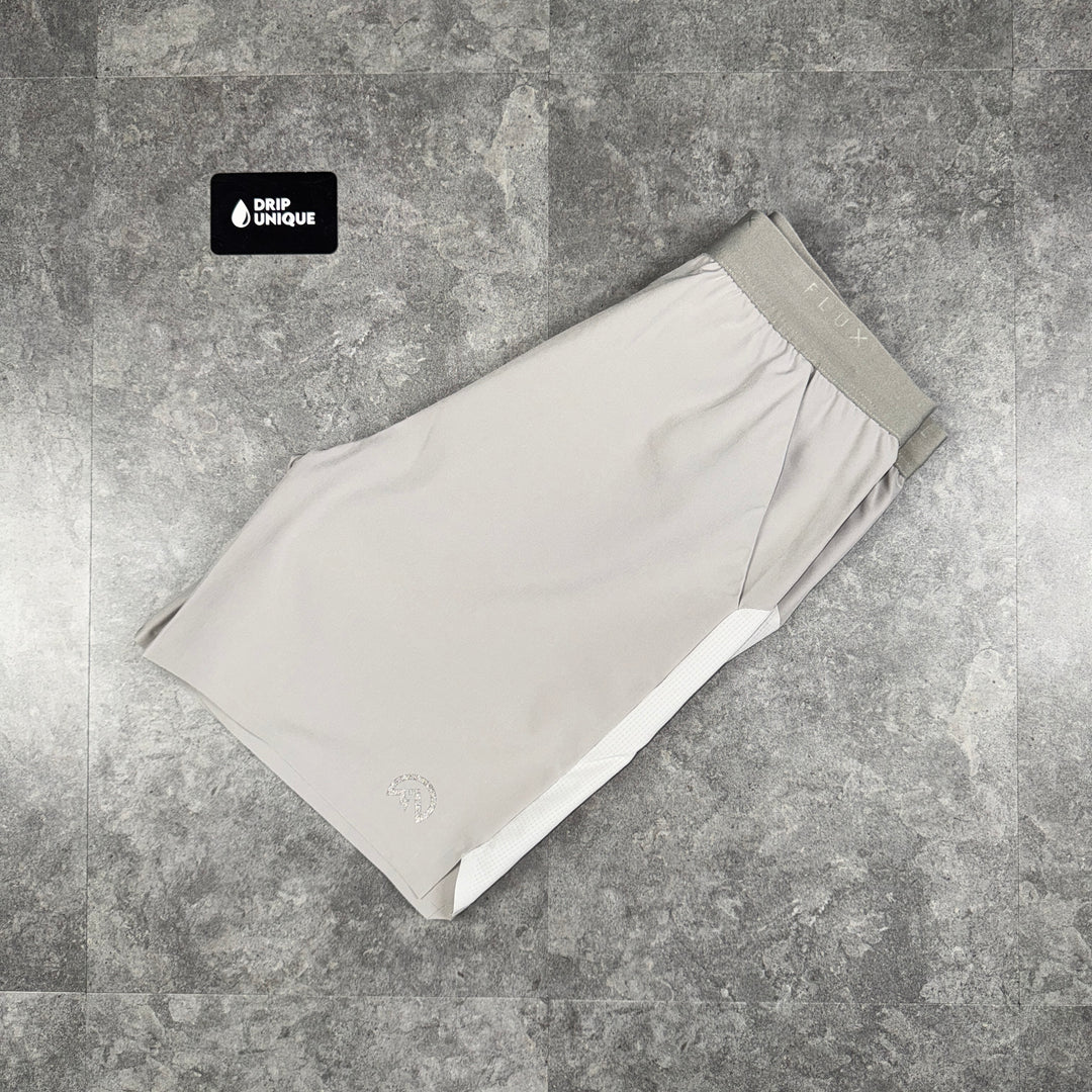 Flux Tech Shorts Concrete / Silver, flux shorts, dripuniqueuk