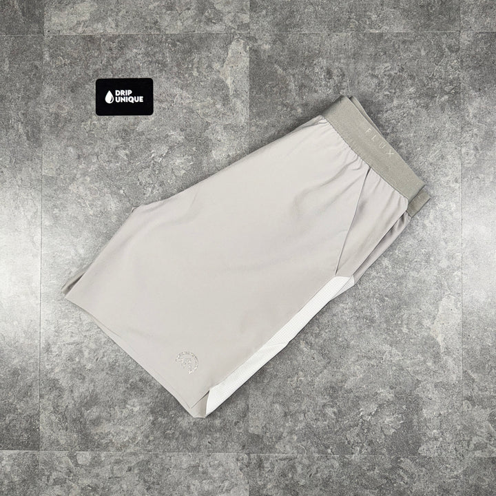 Flux Tech Shorts Concrete / Silver, flux shorts, dripuniqueuk