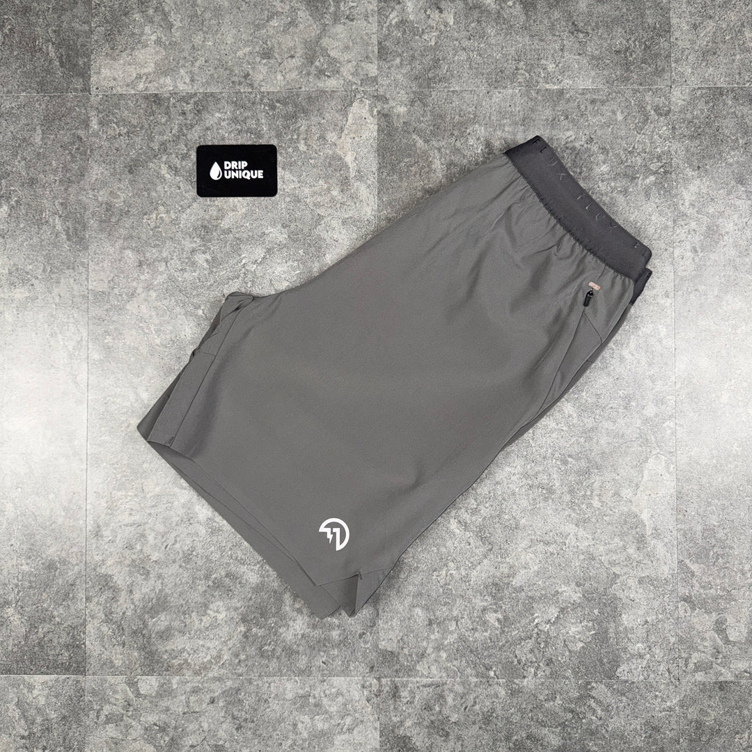 Flux Tech Shorts Grey, flux shorts, dripuniqueuk