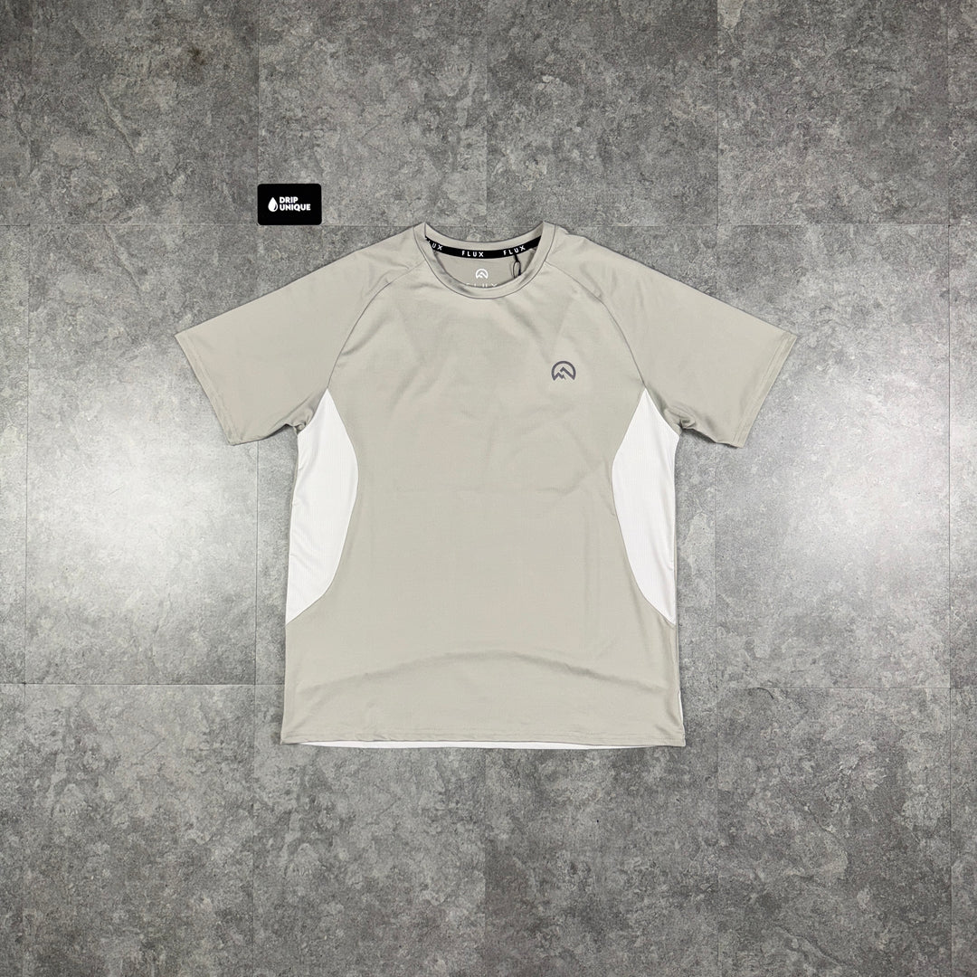 Flux Tech T-Shirt Concrete / Silver, flux tshirt, dripuniqueuk