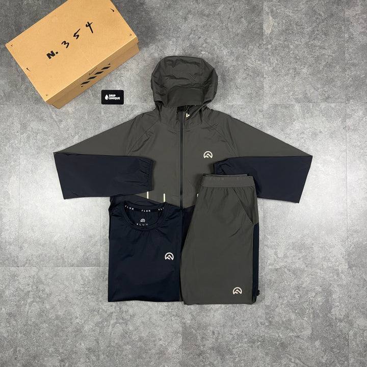 Flux Waterproof Madge Windrunner Charcoal / Black Bundle, flux set, dripuniqueuk