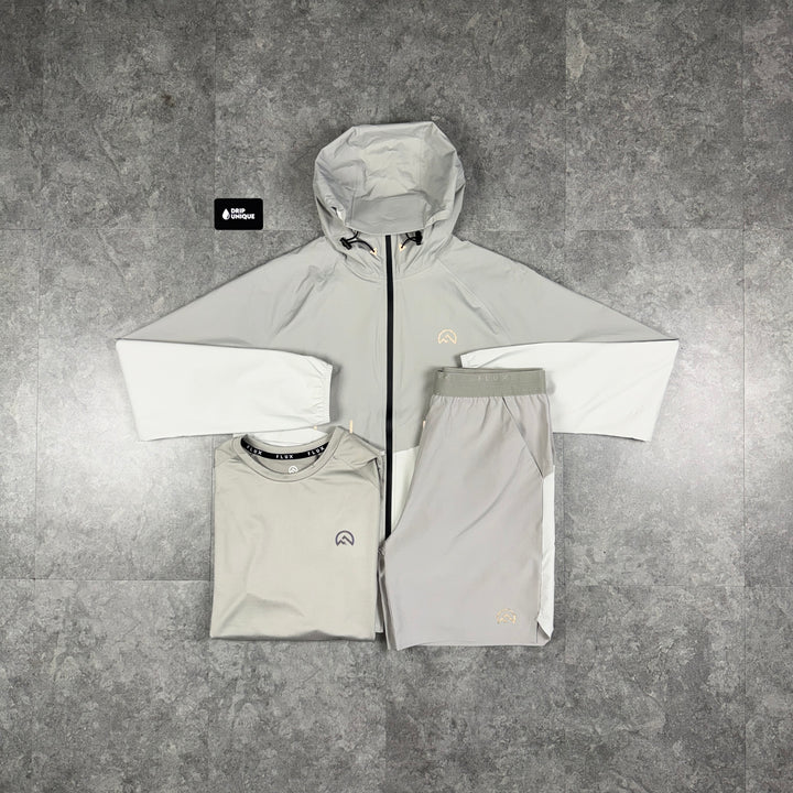 Flux Waterproof Madge Windrunner Concrete / Silver Bundle. flux 3 piece, dripuniqueuk