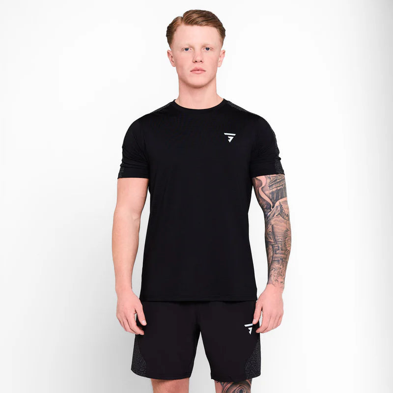 GRIID Motion T-Shirt Black & Black Motion Shorts Set, griid motion set, dripuniqueuk