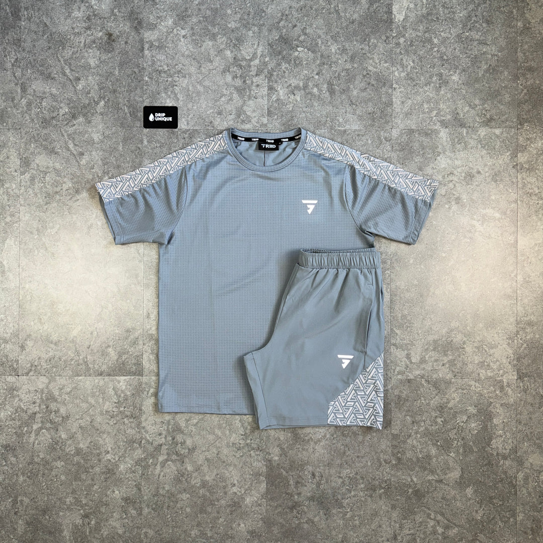 GRIID Motion T-Shirt Grey & Grey Motion Shorts Set, griid set, dripuniqueuk