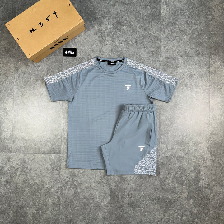 GRIID Motion T-Shirt Grey & Grey Motion Shorts Set, griid tshirt set, dripuniqueuk