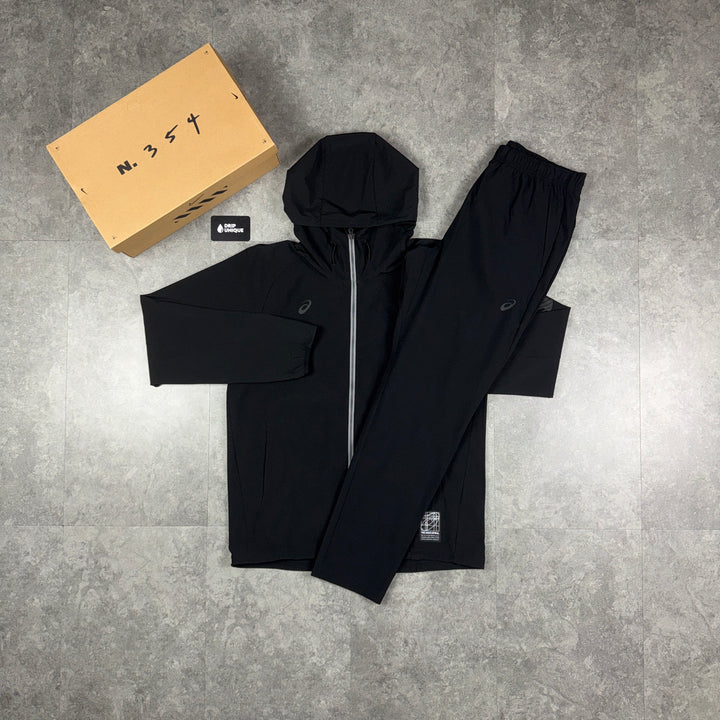 Asics Waterproof Elastic Woven Tracksuit Black