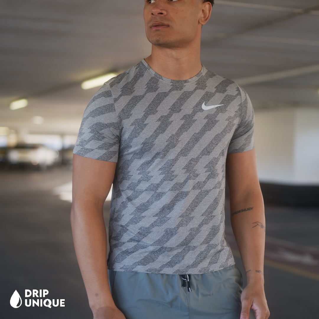 Jacquard Nike Miler T-Shirt Grey, Nike Miler tshirt, dripuniqueuk