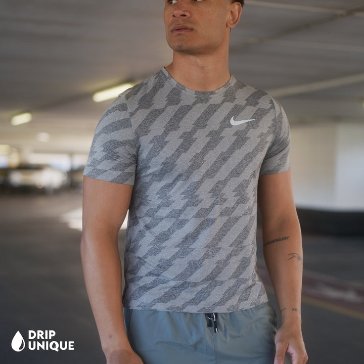 Jacquard Nike Miler T-Shirt Grey, Nike Miler tshirt, dripuniqueuk