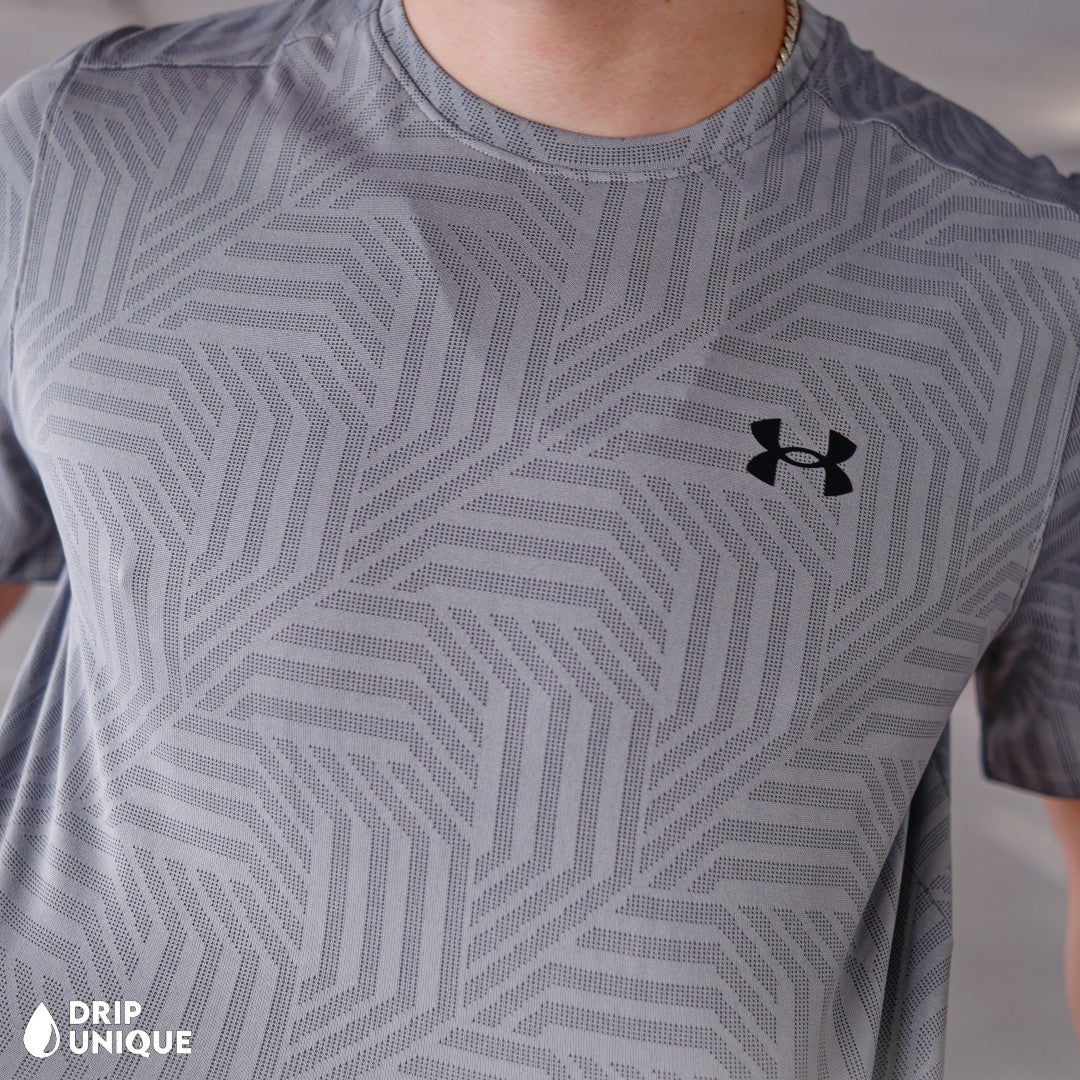 Mens Under Armour Geo Tessa Vent T-Shirt Grey, Mens T Shirts Under Armour, dripuniqueuk