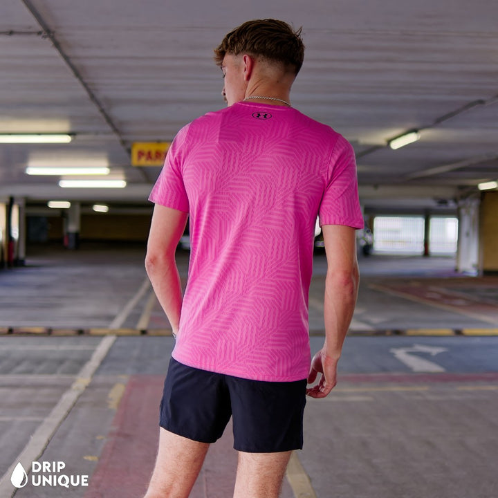 Under armour jackets men pink on sale