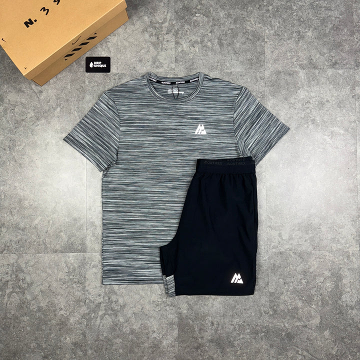 Montirex Trail 2.0 T-Shirt Black / Grey & Black / Grey Panel 2.0 Shorts Set, Montirex Set, dripuniqueuk