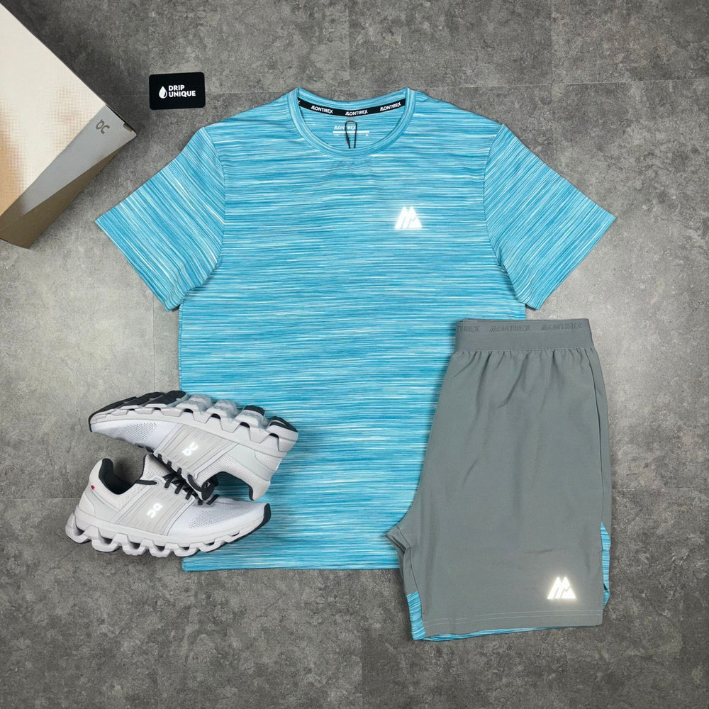Montirex Trail 2.0 T-Shirt Neon Blue, Montirex Shorts and T Shirt Set, dripuniqueuk
