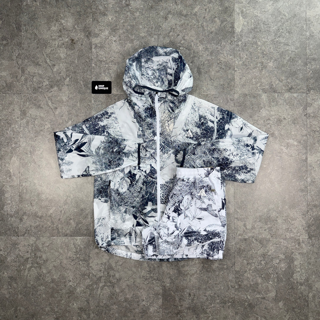 Nike ACG Cinder Cone Windrunner Jacket Black / White & Black ACG Challenger Shorts Set, nike set, dripuniqueuk