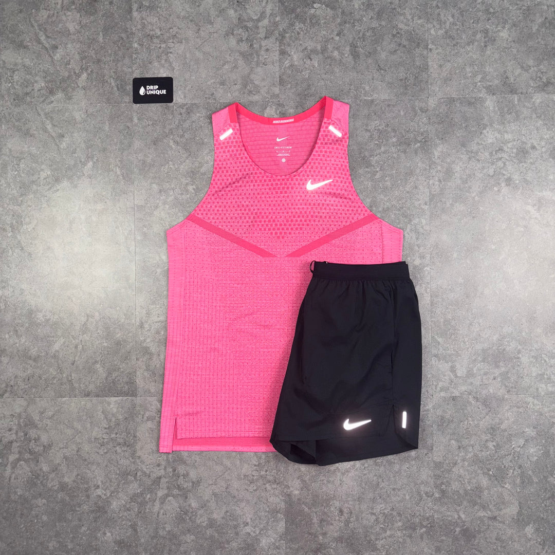 Nike ADV Vest Aster Pink & Black Flex Stride Shorts Set, Nike Sets, dripuniqueuk