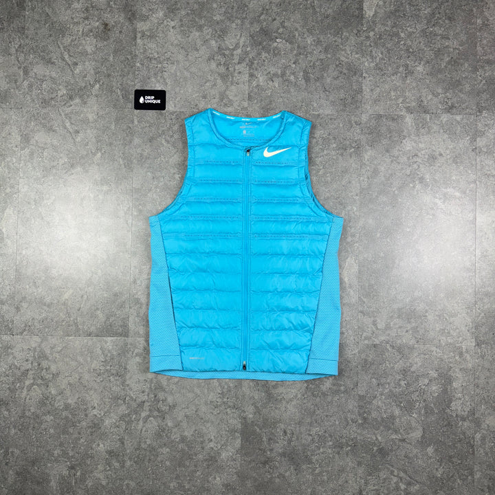 Nike Aeroloft 800 Gilet Blue, nike gilet, dripuniqueuk