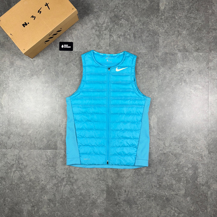 Nike Aeroloft 800 Gilet Blue, nike rare gilet, dripuniqueuk