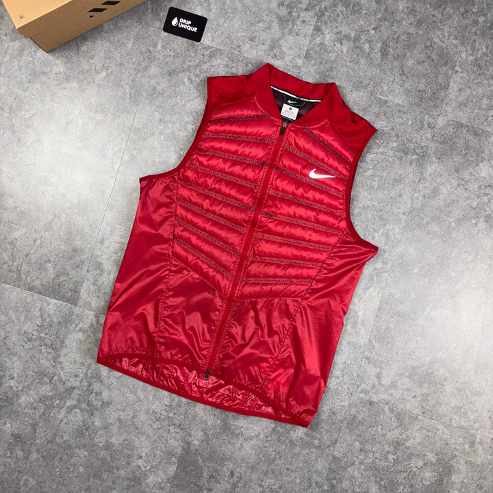Nike Aeroloft 800 Gilet Red, Nike Gilet Mens, dripuniqueuk
