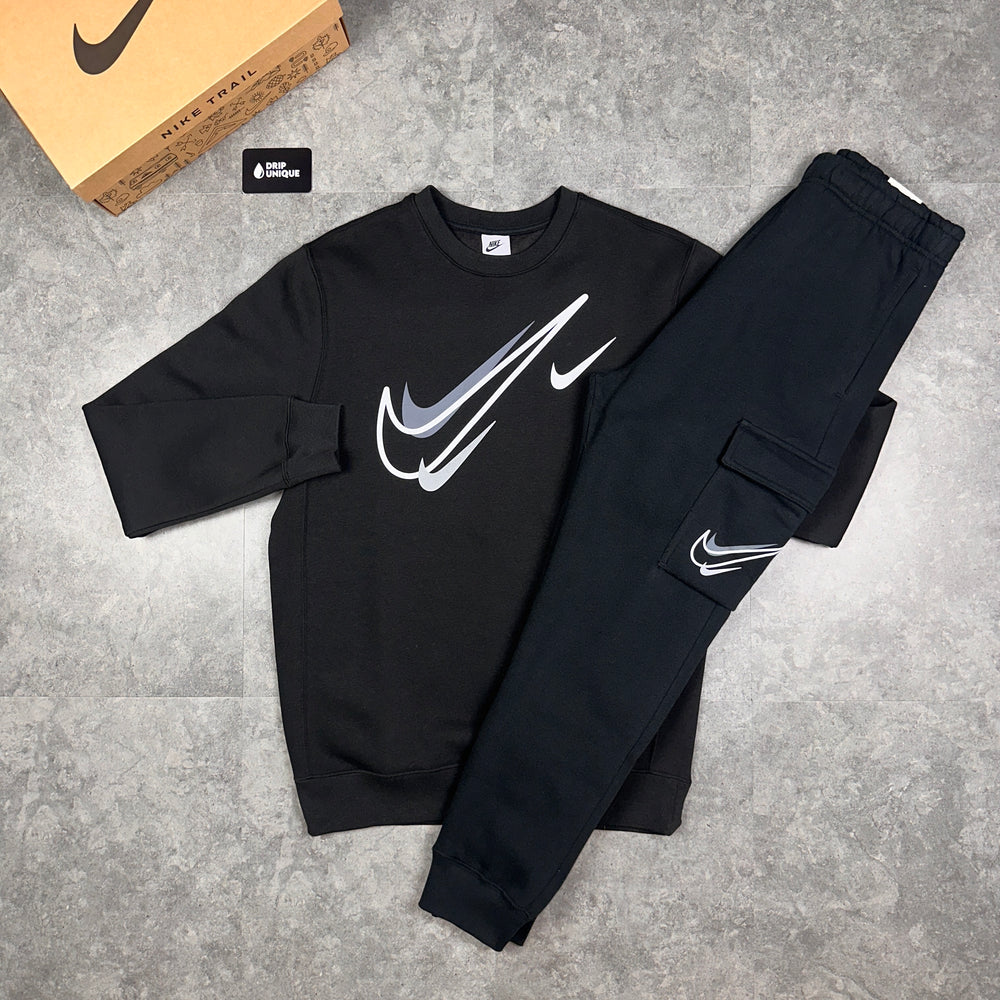 Nike Air Multi Swoosh Graphic Set Black, Nike Sets, dripuniqueuk