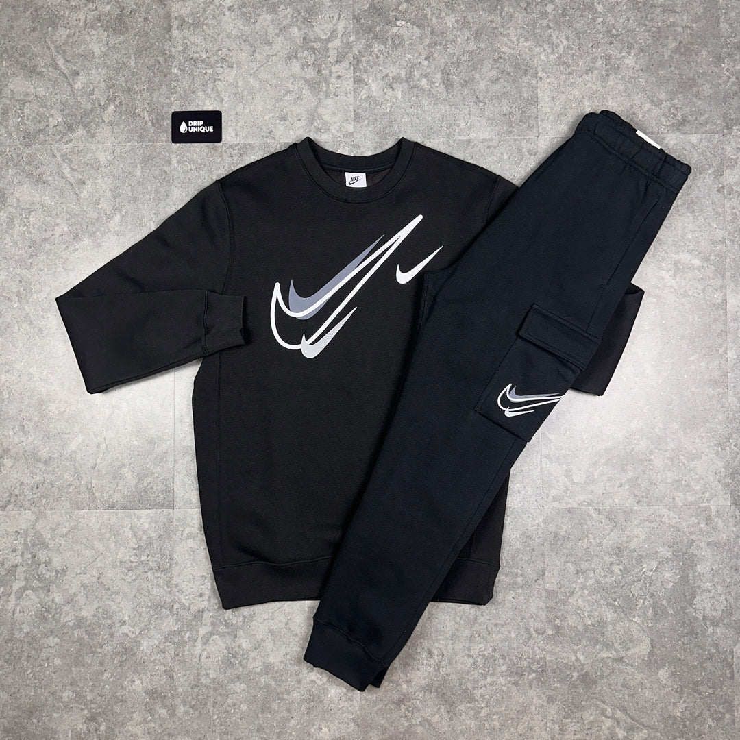 Nike Air Multi Swoosh Graphic Set Black, Nike Tracksuits, dripuniqueuk
