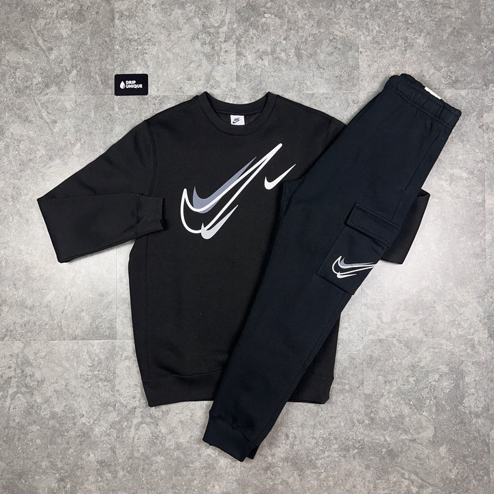 Nike Air Multi Swoosh Graphic Set Black, Nike Tracksuits, dripuniqueuk