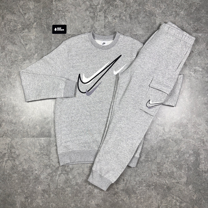 Nike Air Multi Swoosh Graphic Set Grey, Nike Tracksuit, dripuniqueuk