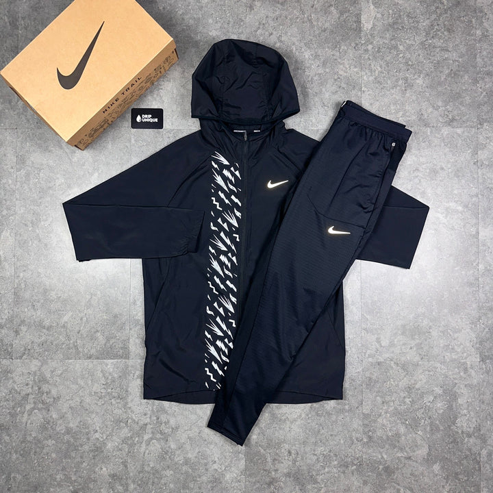Nike Bolt Windrunner Jacket Black Black Nike Phenom Pants Set
