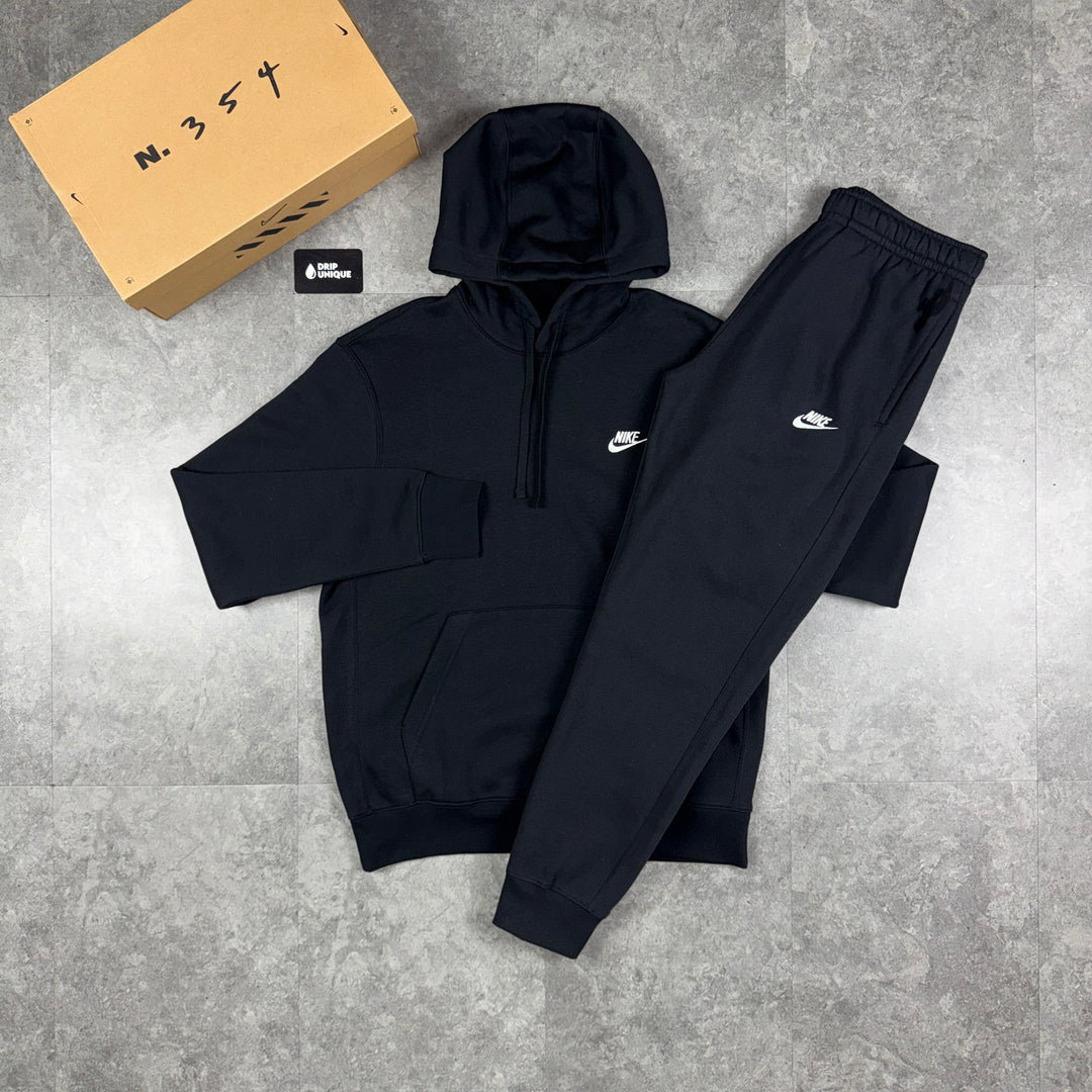 Nike Club Fleece Set Black, nike fleece set, dripuniqueuk