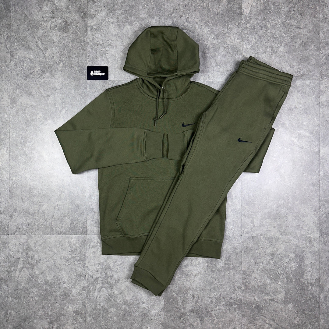 Nike Club Fleece Set Khaki Green, Nike Sets, dripuniqueuk