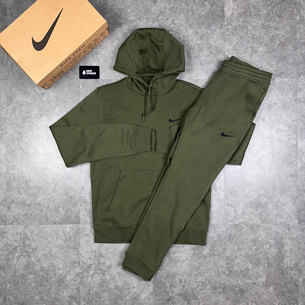 Nike Club Fleece Set Khaki Green, Nike Sets for men, dripuniqueuk