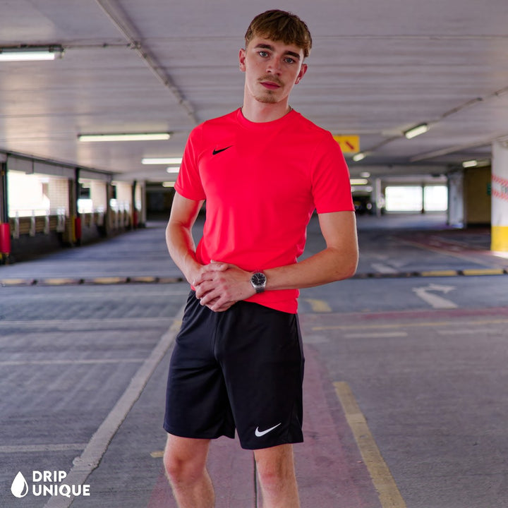 Nike Dri-Fi T-Shirt Crimson Red & Black Dri-Fit Shorts Set, Nike Dri Fit Shorts Set, dripuniqueuk