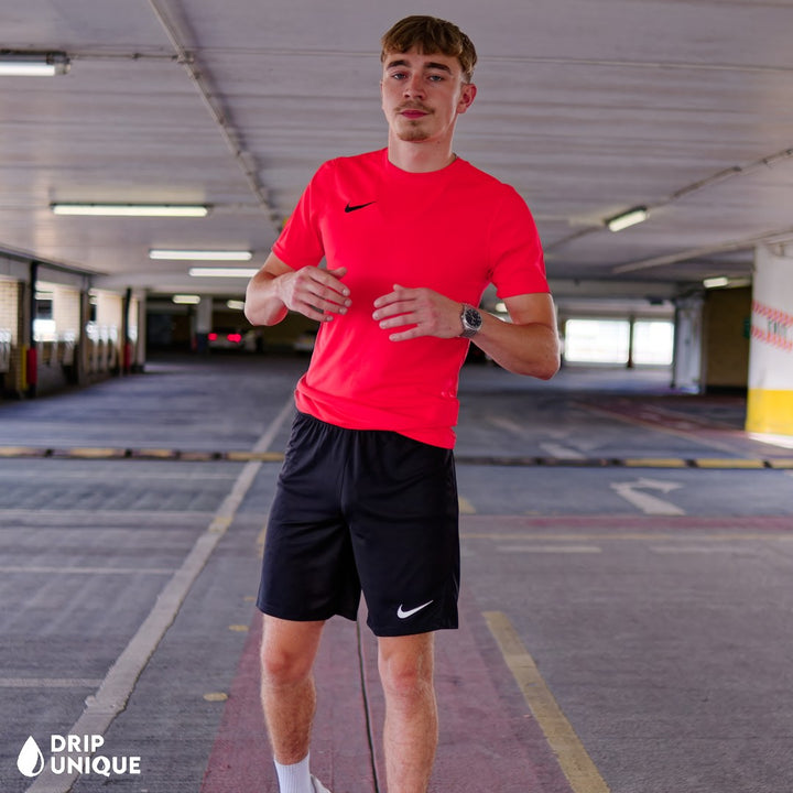 Nike Dri-Fi T-Shirt Crimson Red & Black Dri-Fit Shorts Set, Nike Dri Fit T Shirt, dripuniqueuk