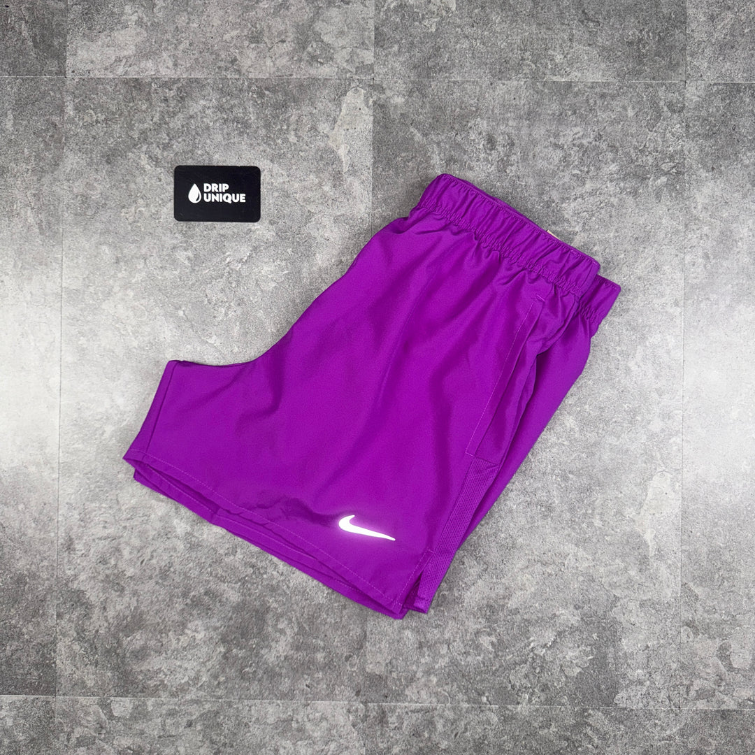 Nike Dri-Fit Challenger 2 in 1 Shorts 5” Vivid Purple, Nike Challenger Shorts, dripuniqueuk